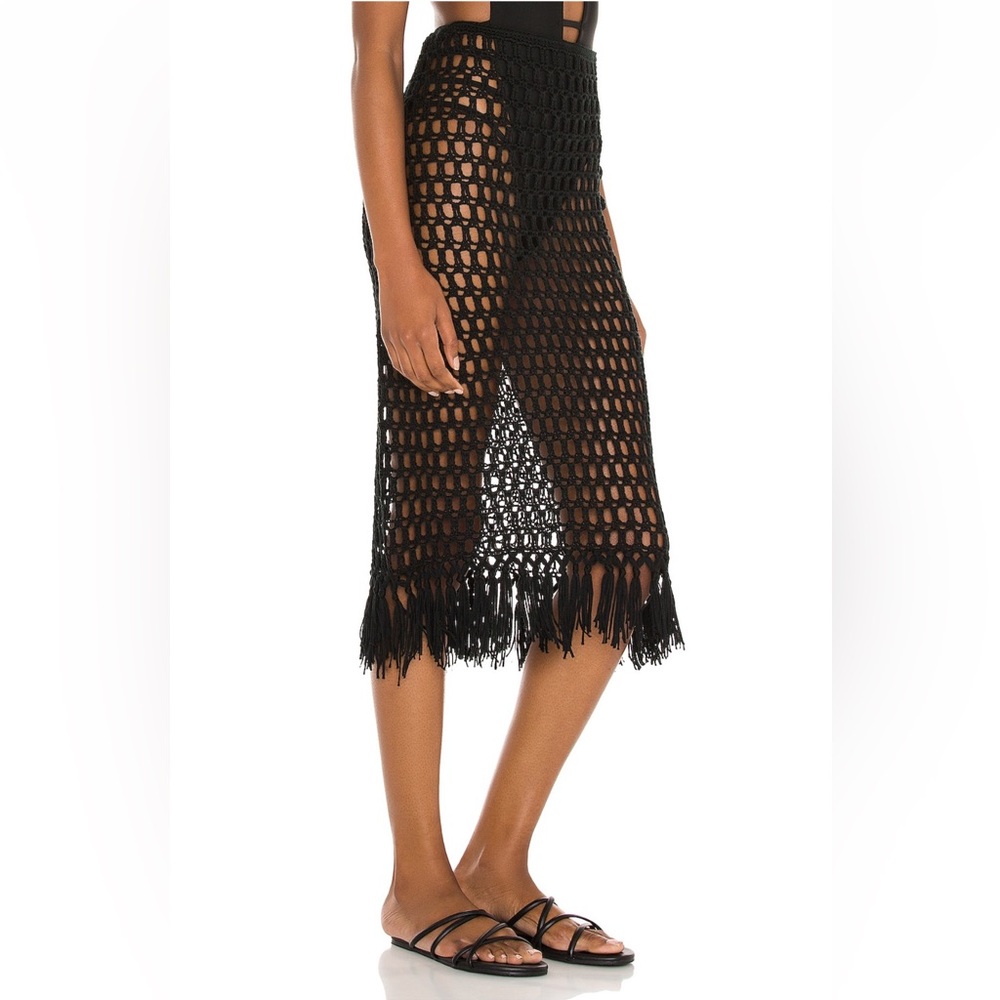 Superdown NWOT Misty Crochet Midi Skirt Black 🖤 Small - Picture 3 of 16